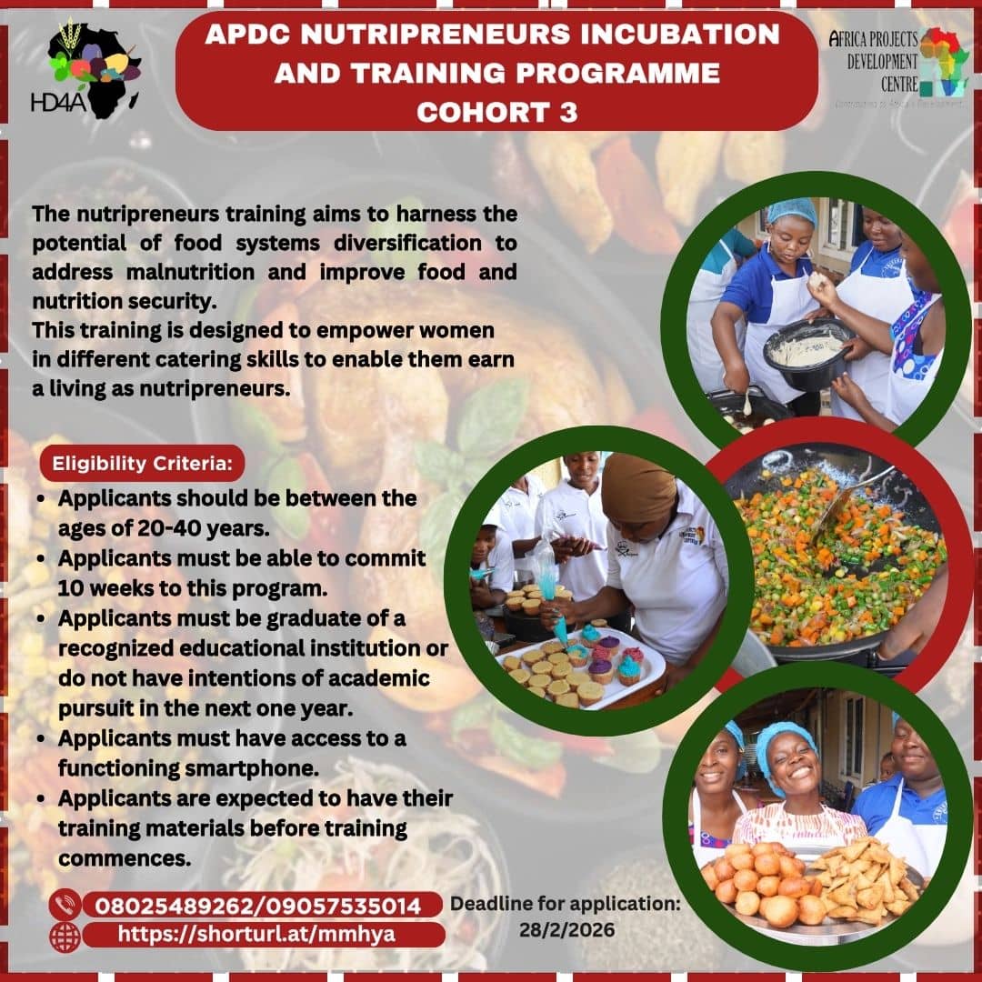 Call for Applications: Nutripreneur Incubation and Training Programme – Cohort 3